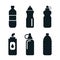 Set of plastic bottle icons isolated on white background - vector