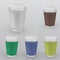 Set of plastic containers of coffee