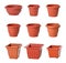 Set of plastic flowerpots for indoor plants