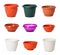 Set of plastic flowerpots for indoor plants