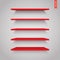 Set of Plastic Shelves Vector Isolated on the Wall Background