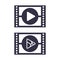 Set play button icons. Video forward click shape symbol. Push arrow start player media. EPS 10 Vector illustration