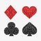 Set of playing card suits