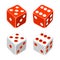 Set of playing dice. Game craps image. Casino and betting illustration.