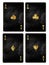 Set of playing grunge, vintage cards. Ace of Clubs, Diamond, Spades, and Hearts, isolated on white background. Playing