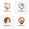 Set of Point Chicken logo design vector template, Rooster illustration, Symbol icon