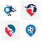 Set of Point Soccer logo design vector illustration, Creative Football logo design concept template, symbols icons