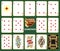 Set of poker cards isolated on a green background. Diamonds