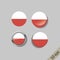Set of POLAND flags round badges.