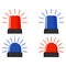 A set of police flashing lights, vector. Red and blue ambulance sirens. Emergency Badges