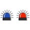 A set of police flashing lights, vector. Red and blue ambulance sirens. Emergency Badges