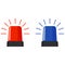 A set of police flashing lights, vector. Red and blue ambulance sirens. Emergency Badges