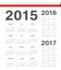 Set of Polish 2015, 2016, 2017 year vector calendars