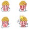 Set of Popcorn character with angry love waiting idea