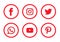 Set of popular social media icons logos Facebook  Instagram Twitter  WhatsApp Youtube pinterest element vector.