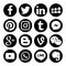 Set of popular social media logos vector web icon