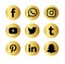 Set of popular social media logos vector web icon. Internet, facebook.