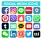 Set of popular social media and other icons