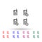 Set of portable radio multi color icon. Simple thin line, outline vector of phone icons for ui and ux, website or mobile