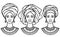 Set of portraits the African women in various turbans.