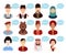 Set - portraits, cartoon avatars of people of different nationalities from around the world countries in national