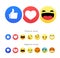 Set of positive and negative round emoji icons