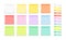 Set of post note sticker and square stickers. Blank colorful sticky notes. Office blanks, reminder lists collection. Vector