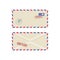 Set of postage envelopes front and back, realistic vector illustration isolated.