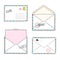 Set of postal envelopes