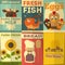 Set of Posters for Organic Farm Food