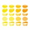 Set of potato chips. Golden, Orange and yellow wavy chips from d