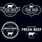 Set of premium beef labels, badges and design elements. Logo for butchery, meat shop, steak house etc