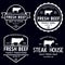 Set of premium beef labels, badges and design elements. Logo for butchery, meat shop, steak house etc