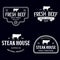Set of premium beef labels, badges and design elements. Logo for butchery, meat shop, steak house etc