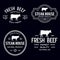 Set of premium beef labels, badges and design elements. Logo for butchery, meat shop, steak house etc