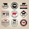 Set of premium beef labels, badges and design elements. Vector Illustration.