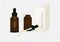 A set of Premium make up serum bottle with glass dropper packaging for packing liquid isolated on transparency background, oil cre