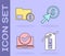 Set Price tag with New, Envelope with coin dollar, Laptop and Cursor and coin icon. Vector