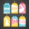 Set of price tags for easter. Template for the design of cards for the spring holiday of Happy Easter. Decor