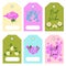 Set of printable cute gift tags with flowers.