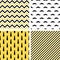 Set of printable vector seamless male patterns. Mustaches, neckties, chevron