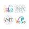 Set Of Printable word of Vote