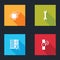 Set Processor service, Wrench, Database server and Wrist watch icon. Vector