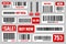 Set of product barcodes. Special offer, sale stickers, shopping discount label or promotional badge. Serial number