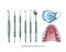 set of professional instruments for dental treatment