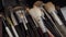 Set professional makeup brushes. Make-up artist tools for decorative cosmetics
