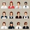 Set of professional women icons. Vector illustration decorative design