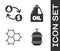 Set Propane gas tank, Oil exchange, water transfer, convert, Chemical formula consisting of benzene rings and Canister