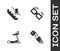 Set Prosthesis hand, Disabled elevator, Treadmill machine and Eyeglasses icon. Vector