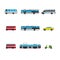Set of public transport color icons